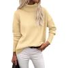 Zeagoo Women’s Turtleneck Sweater 2026 Fall Winter Chunky Knitted Pullover High Low Hem Trendy Basic Jumper Top(Yellow)