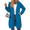 Zeagoo Women’s Zip Up Hoodies Long Sleeve Long Tunic Sweatshirts Oversized Fleece Casual 2025 Fall Jacket Coat with Pocket(Blue)