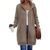 Zeagoo Women’s Zip Up Hoodies Long Sleeve Long Tunic Sweatshirts Oversized Fleece Casual 2025 Fall Jacket Coat with Pocket(Coffee Grey)