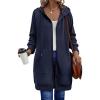 Zeagoo Women’s Zip Up Hoodies Long Sleeve Long Tunic Sweatshirts Oversized Fleece Casual 2025 Fall Jacket Coat with Pocket(Dark Blue)
