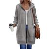 Zeagoo Women’s Zip Up Hoodies Long Sleeve Long Tunic Sweatshirts Oversized Fleece Casual 2025 Fall Jacket Coat with Pocket(Light Grey)