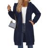 Zeagoo Women’s Zip Up Hoodies Long Sleeve Long Tunic Sweatshirts Oversized Fleece Casual 2025 Fall Jacket Coat with Pocket(Navy)