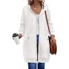 Zeagoo Women’s Zip Up Hoodies Long Sleeve Long Tunic Sweatshirts Oversized Fleece Casual 2025 Fall Jacket Coat with Pocket(White)