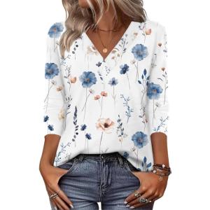Zeagoo Women Long Sleeve Tops Dressy Casual V Neck Tshirts Basics Tee 2025 Fall Trendy Clothes S-2XL(Bf112)