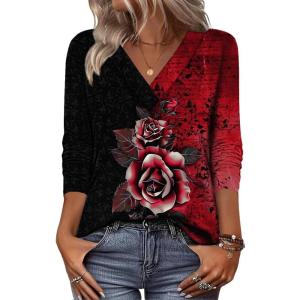 Zeagoo Women Long Sleeve Tops Dressy Casual V Neck Tshirts Basics Tee 2025 Fall Trendy Clothes S-2XL(Bf309)