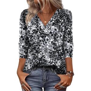 Zeagoo Women Long Sleeve Tops Dressy Casual V Neck Tshirts Basics Tee 2025 Fall Trendy Clothes S-2XL(Cx273)