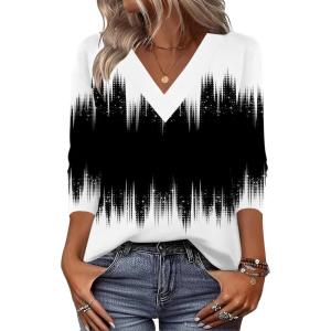 Zeagoo Women Long Sleeve Tops Dressy Casual V Neck Tshirts Basics Tee 2025 Fall Trendy Clothes S-2XL(Jb204)