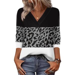 Zeagoo Women Long Sleeve Tops Dressy Casual V Neck Tshirts Basics Tee 2025 Fall Trendy Clothes S-2XL(Jh519)
