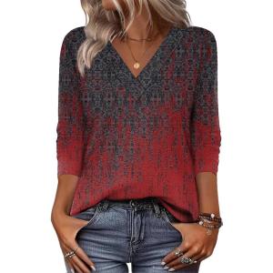 Zeagoo Women Long Sleeve Tops Dressy Casual V Neck Tshirts Basics Tee 2025 Fall Trendy Clothes S-2XL(Mz838)