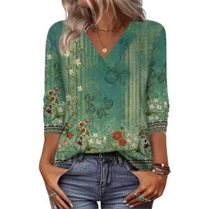 Zeagoo Women Long Sleeve Tops Dressy Casual V Neck Tshirts Basics Tee 2025 Fall Trendy Clothes S-2XL(Mz839)