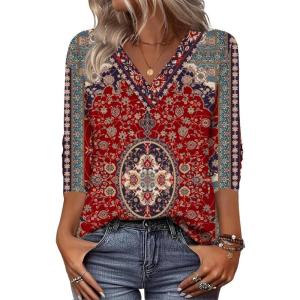 Zeagoo Women Long Sleeve Tops Dressy Casual V Neck Tshirts Basics Tee 2025 Fall Trendy Clothes S-2XL(Mz870)
