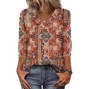 Zeagoo Women Long Sleeve Tops Dressy Casual V Neck Tshirts Basics Tee 2025 Fall Trendy Clothes S-2XL(Mz896)