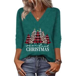 Zeagoo Women Long Sleeve Tops Dressy Casual V Neck Tshirts Basics Tee 2025 Fall Trendy Clothes S-2XL(Sd484)