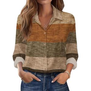 Zeagoo Womens Tops Long Sleeve Satin Silk Button Down Shirts Casual Business Dressy Blouses Fall Clothes(Geometric 398)