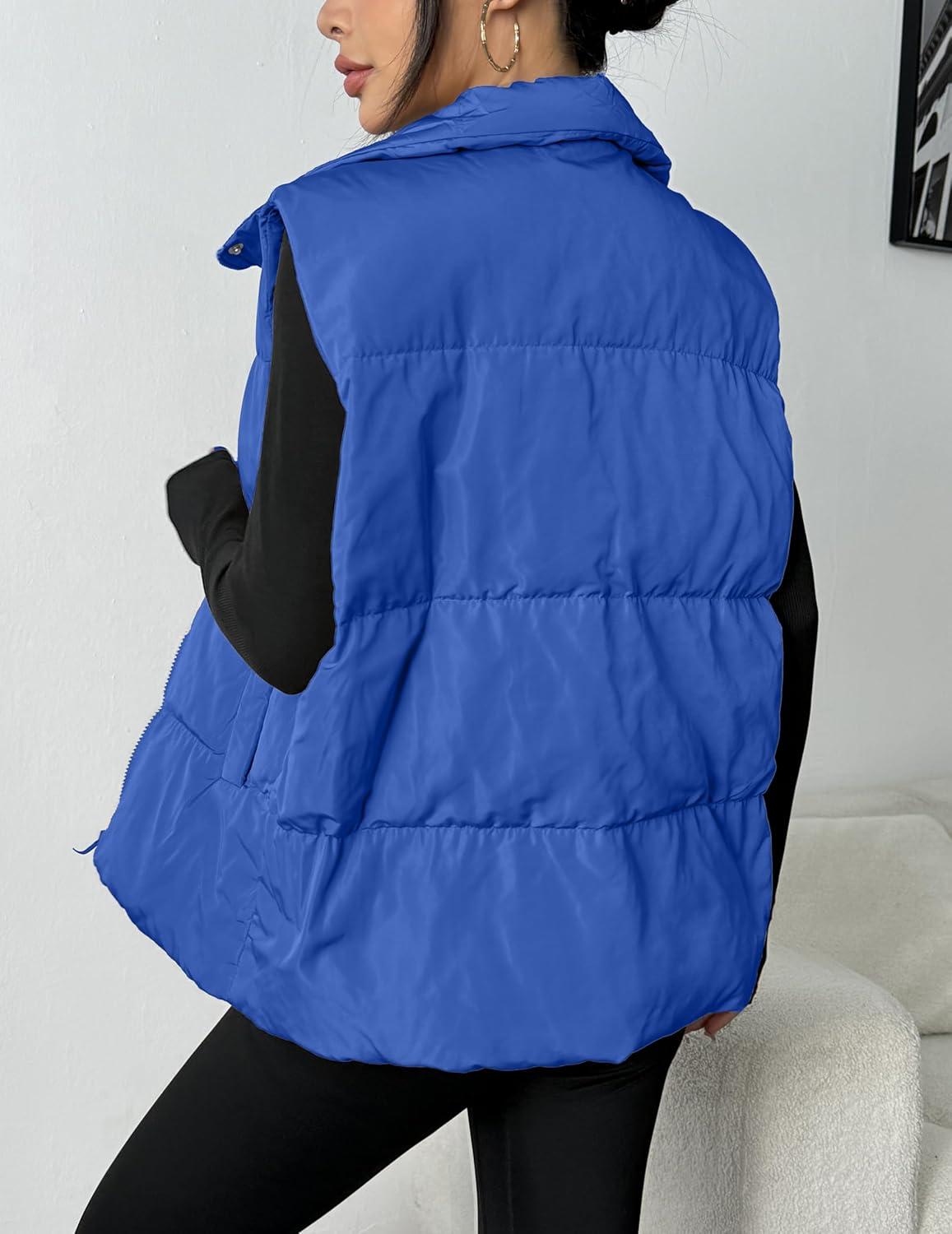 imageZeagoo Women Puffer Vest Lightweight Stand Collar Sleeveless Winter Warm Zip Up Padded Outerwear Jackets with Pockets SXXLSky Blue