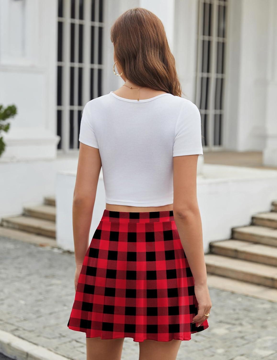 imageZeagoo Womens Skirt Basic Mini Skater Skirt 2026 Summer Skirts Stretchable High Waist ALine Valentines SkirtsGz2