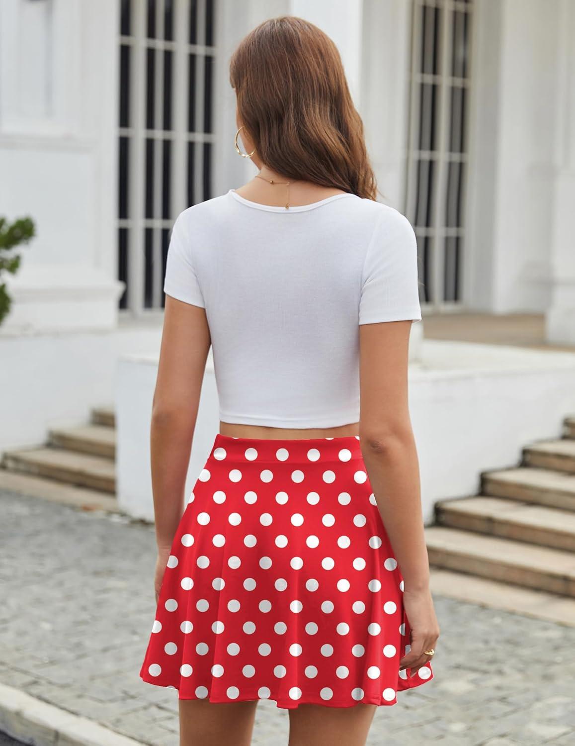 imageZeagoo Womens Skirt Basic Mini Skater Skirt 2026 Summer Skirts Stretchable High Waist ALine Valentines SkirtsJh84