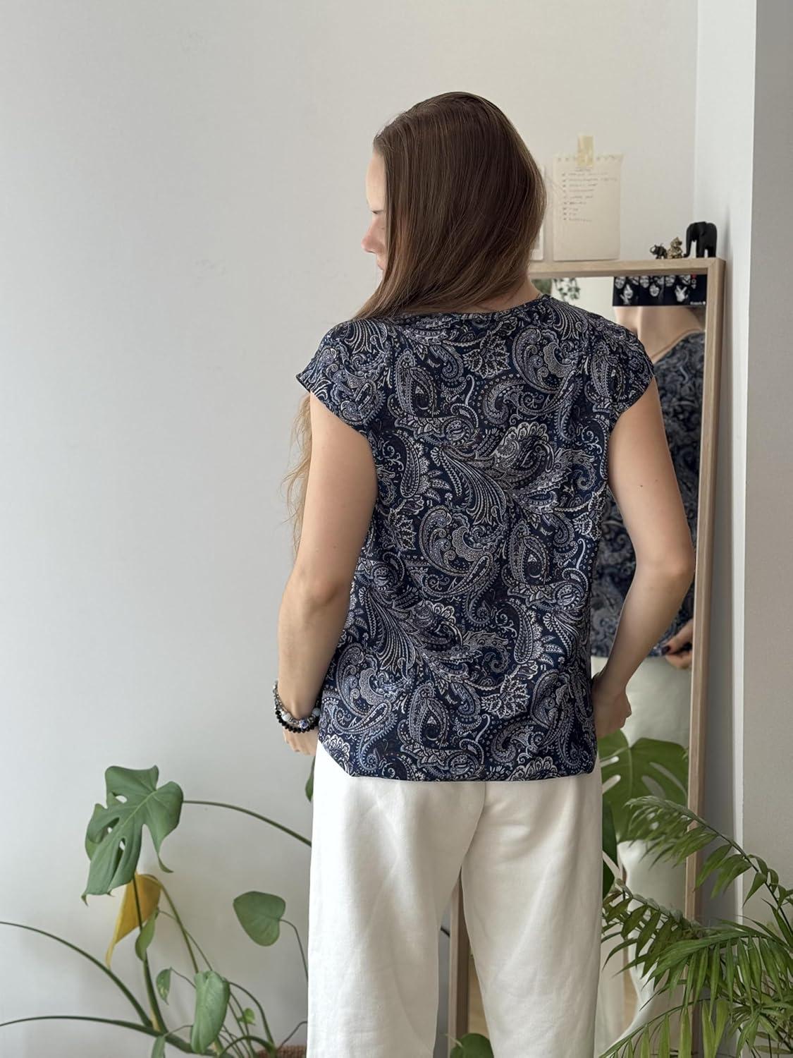 imageZeagoo Womens Tops Short Sleeve V Neck Shirts Summer Dressy Casual Business Clothes Work Blouses Fashion Clothing OutfitsMz473 Vintage Printed
