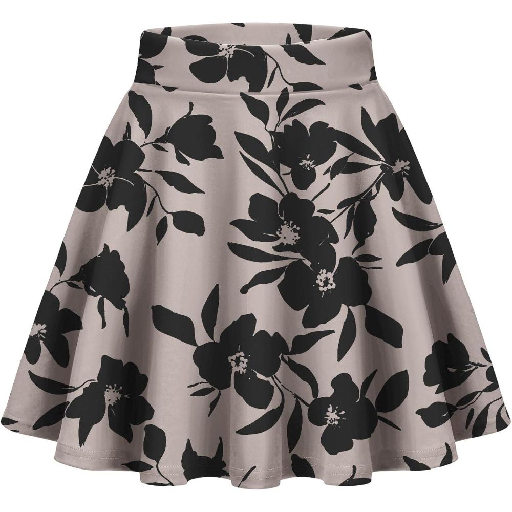 imageZeagoo Womens Skirt Basic Mini Skater Skirt 2026 Summer Skirts Stretchable High Waist ALine Valentines SkirtsSf84