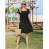 ZEAGOO Summer Dresses for Women 2026 Sundress Short Petal Sleeve Dress with Pockets Floral Dresses for Casual(Black)