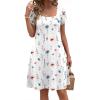 ZEAGOO Summer Dresses for Women 2026 Sundress Short Petal Sleeve Dress with Pockets Floral Dresses for Casual(Floral-dh950)