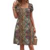 ZEAGOO Summer Dresses for Women 2026 Sundress Short Petal Sleeve Dress with Pockets Floral Dresses for Casual(Floral-mz721)