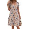 ZEAGOO Summer Dresses for Women 2026 Sundress Short Petal Sleeve Dress with Pockets Floral Dresses for Casual(Floral-sf170)