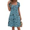 ZEAGOO Summer Dresses for Women 2026 Sundress Short Petal Sleeve Dress with Pockets Floral Dresses for Casual(Floral-sf237)