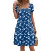 ZEAGOO Summer Dresses for Women 2026 Sundress Short Petal Sleeve Dress with Pockets Floral Dresses for Casual(Floral-sp108)