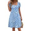 ZEAGOO Summer Dresses for Women 2026 Sundress Short Petal Sleeve Dress with Pockets Floral Dresses for Casual(Floral-xh41)