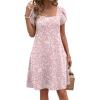 ZEAGOO Summer Dresses for Women 2026 Sundress Short Petal Sleeve Dress with Pockets Floral Dresses for Casual(Floral-xh530)