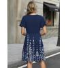 ZEAGOO Womens Summer Sundress Ruffle Short Sleeve Casual Dresses V Neck Floral Wrap A-Line Party Dress with Pockets(Blue Floral 1)