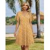 ZEAGOO Womens Summer Sundress Ruffle Short Sleeve Casual Dresses V Neck Floral Wrap A-Line Party Dress with Pockets(Yellow Floral 2)