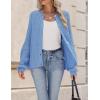 Zeagoo 2026 Cardigan Sweaters for Women Long Sleeve Chunky Knit Cardigan CEW Neck Button Down Fall Fashion Clothes(Blue)