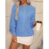 Zeagoo 2026 Cardigan Sweaters for Women Long Sleeve Chunky Knit Cardigan CEW Neck Button Down Fall Fashion Clothes(Blue)