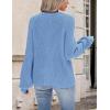 Zeagoo 2026 Cardigan Sweaters for Women Long Sleeve Chunky Knit Cardigan CEW Neck Button Down Fall Fashion Clothes(Blue)