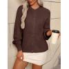 Zeagoo 2026 Cardigan Sweaters for Women Long Sleeve Chunky Knit Cardigan CEW Neck Button Down Fall Fashion Clothes(Brown)