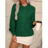 Zeagoo 2026 Cardigan Sweaters for Women Long Sleeve Chunky Knit Cardigan CEW Neck Button Down Fall Fashion Clothes(Green)