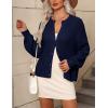 Zeagoo 2026 Cardigan Sweaters for Women Long Sleeve Chunky Knit Cardigan CEW Neck Button Down Fall Fashion Clothes(Navy)