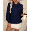 Zeagoo 2026 Cardigan Sweaters for Women Long Sleeve Chunky Knit Cardigan CEW Neck Button Down Fall Fashion Clothes(Navy)