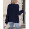 Zeagoo 2026 Cardigan Sweaters for Women Long Sleeve Chunky Knit Cardigan CEW Neck Button Down Fall Fashion Clothes(Navy)