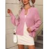 Zeagoo 2026 Cardigan Sweaters for Women Long Sleeve Chunky Knit Cardigan CEW Neck Button Down Fall Fashion Clothes(Pink)