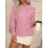 Zeagoo 2026 Cardigan Sweaters for Women Long Sleeve Chunky Knit Cardigan CEW Neck Button Down Fall Fashion Clothes(Pink)