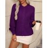 Zeagoo 2026 Cardigan Sweaters for Women Long Sleeve Chunky Knit Cardigan CEW Neck Button Down Fall Fashion Clothes(Purple)