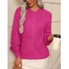 Zeagoo 2026 Cardigan Sweaters for Women Long Sleeve Chunky Knit Cardigan CEW Neck Button Down Fall Fashion Clothes(Rose Red)