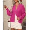 Zeagoo 2026 Cardigan Sweaters for Women Long Sleeve Chunky Knit Cardigan CEW Neck Button Down Fall Fashion Clothes(Rose Red)