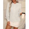 Zeagoo 2026 Cardigan Sweaters for Women Long Sleeve Chunky Knit Cardigan CEW Neck Button Down Fall Fashion Clothes(White)