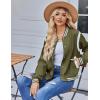 Zeagoo Bomber Jacket Women Varsity Casual Button Down Lightweight 2026 Spring Fashion Short School Outfits with Pockets(Army Green)