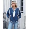 Zeagoo Bomber Jacket Women Varsity Casual Button Down Lightweight 2026 Spring Fashion Short School Outfits with Pockets(Blue)