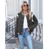 Zeagoo Bomber Jacket Women Varsity Casual Button Down Lightweight 2026 Spring Fashion Short School Outfits with Pockets(Dark Grey)